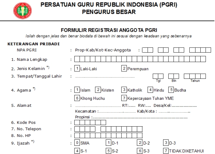 Pendaftaran PGRI Kota Yogyakarta - Persatuan Guru Republik Indonesia Cabang Kota Yogyakarta